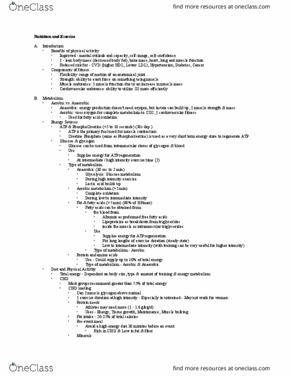 NTR 108 Lecture Notes - Lecture 19: Lean Body Mass, Phosphocreatine, Intramuscular Injection thumbnail
