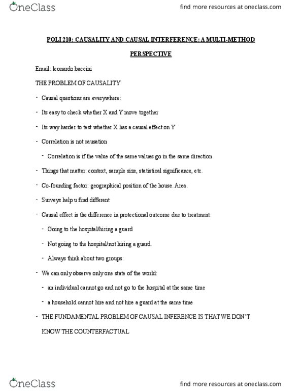 POLI 210 Lecture Notes - Lecture 4: Statistical Significance, Regression Analysis, Statistical Model thumbnail