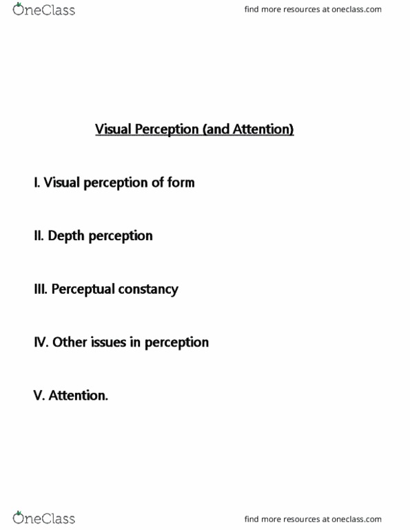 PSY 110 Lecture Notes - Lecture 4: Illusory Contours, Subjective Constancy, Visual Perception thumbnail