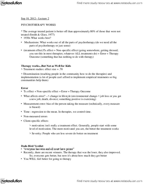 PSYC36H3 Lecture Notes - Cognitive Model, Focusing thumbnail