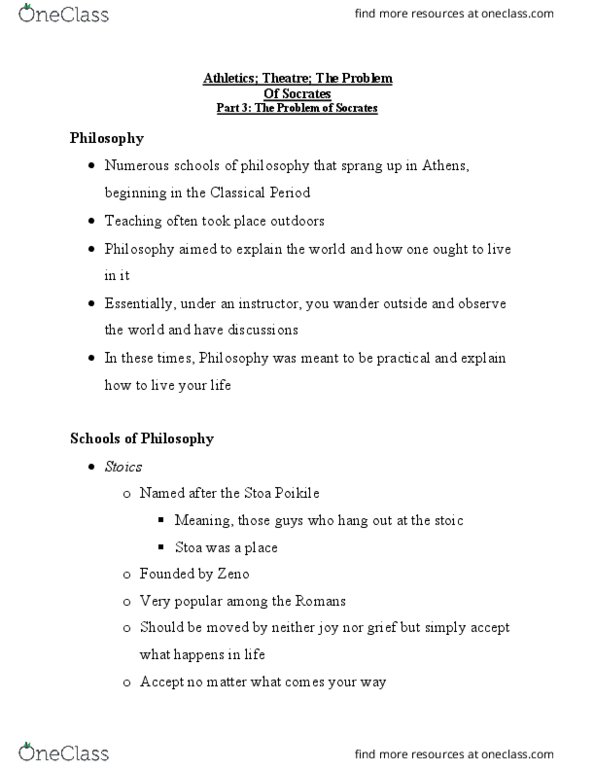 CLASSICS 2K03 Lecture Notes - Lecture 11: Stoa Poikile, Stoicism, Hoplite thumbnail