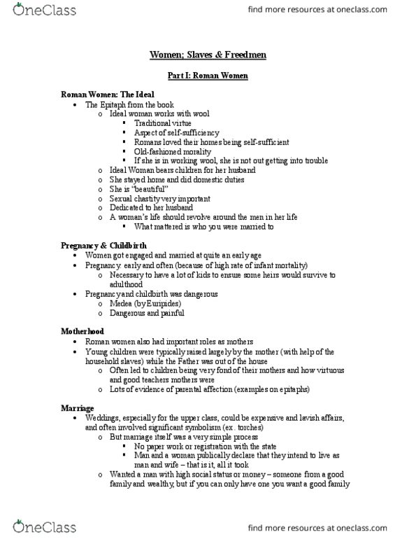 CLASSICS 2K03 Lecture Notes - Lecture 19: Infant Mortality, Euripides, Sui Iuris thumbnail