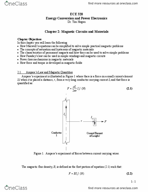 ECSE 361 Lecture Notes - Lecture 5: Magnetic Field, Magnetic Flux, Magnetic Circuit thumbnail