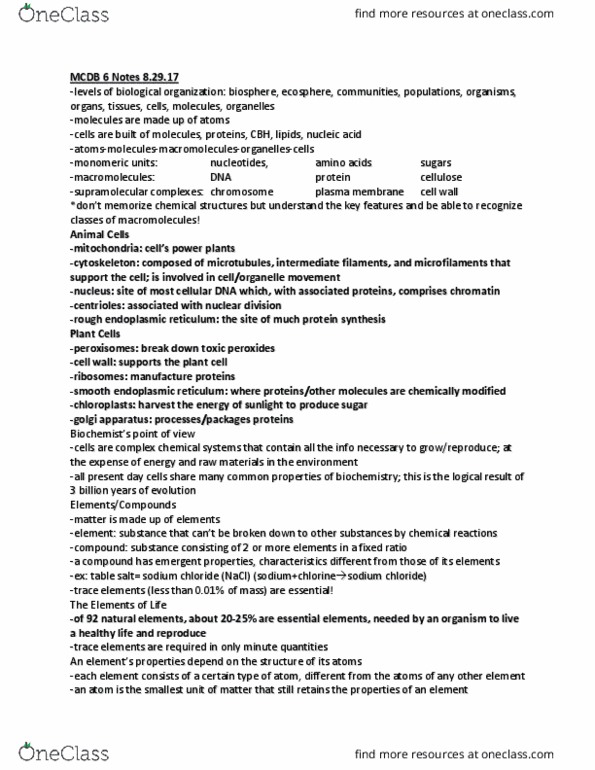 MCDB 20 Lecture Notes - Lecture 5: Endoplasmic Reticulum, Golgi Apparatus, Intermediate Filament thumbnail