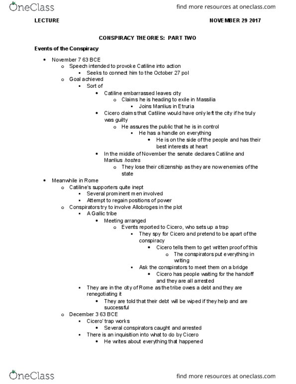 Classical Studies 3450E Lecture Notes - Lecture 30: Allobroges, Urban Park, Senatus Consultum thumbnail