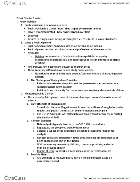 POLSCI 111 Chapter Notes - Chapter 9: Rationality, Freeriding thumbnail