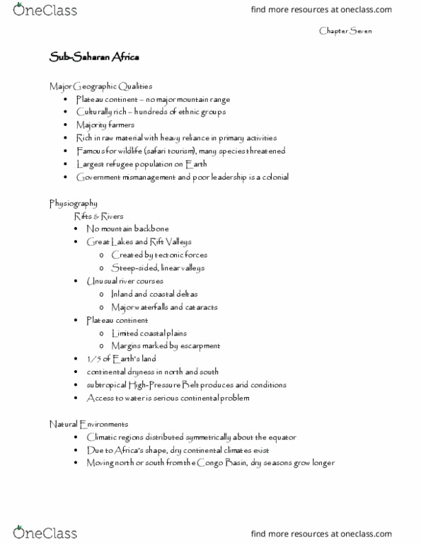 GEOG 102 Lecture Notes - Lecture 8: Sub-Saharan Africa, Cultural Assimilation, Lingua Franca thumbnail