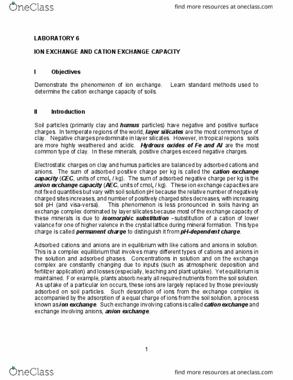 AGRO 2051 Lecture Notes - Lecture 5: Vacuum Flask, Ammonium Oxalate, Ph Indicator thumbnail