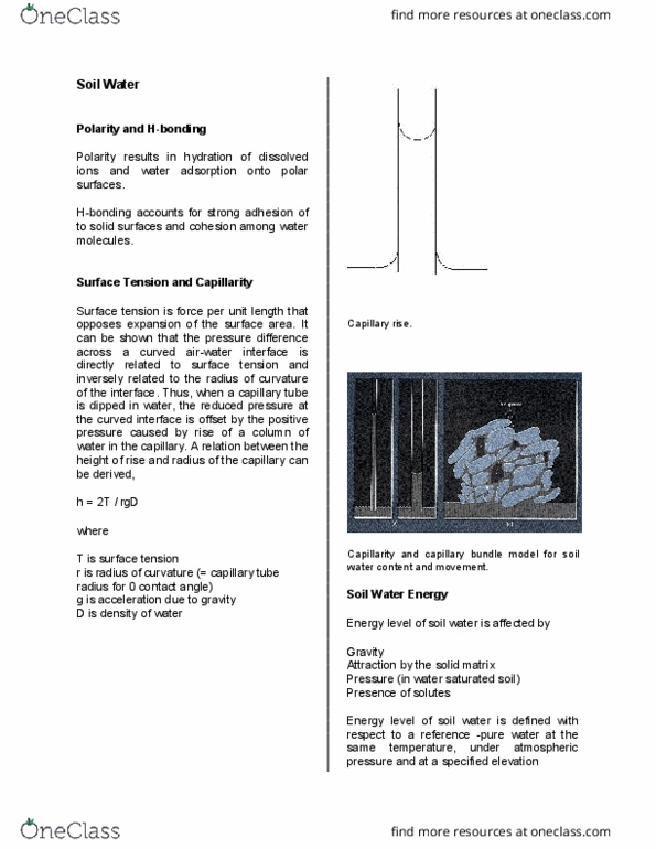 AGRO 2051 Lecture Notes - Lecture 4: Soil Structure, Transpiration, Potential Gradient thumbnail