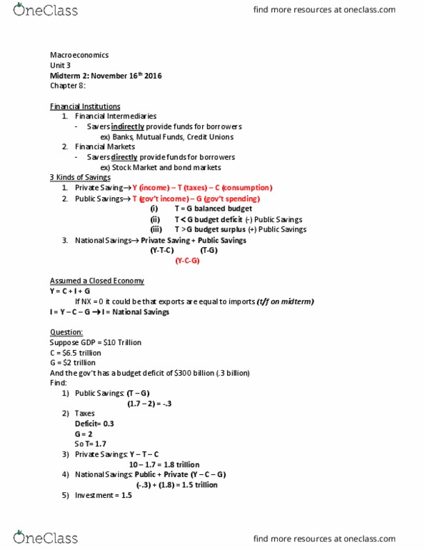 ECO-205 Lecture Notes - Lecture 4: Loanable Funds, Mutual Fund, Longrun thumbnail