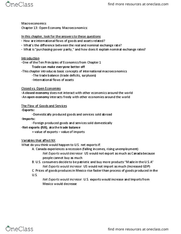 ECO-205 Lecture Notes - Lecture 8: Capital Outflow, Autarky, Macroeconomics thumbnail