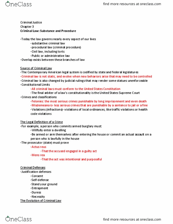 CRM-102 Lecture Notes - Lecture 3: Exclusionary Rule, Due Process, Actus Reus thumbnail