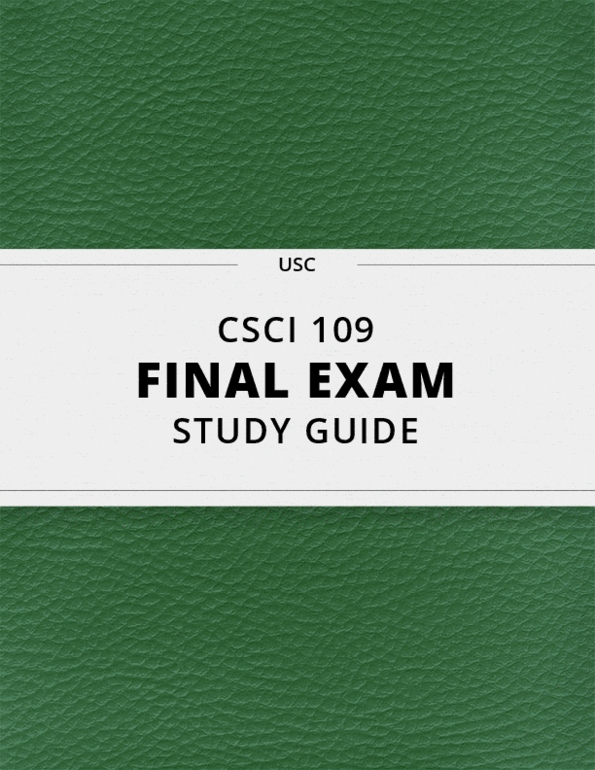 CSCI 109- Final Exam Guide - Comprehensive Notes For The Exam ( 27 ...