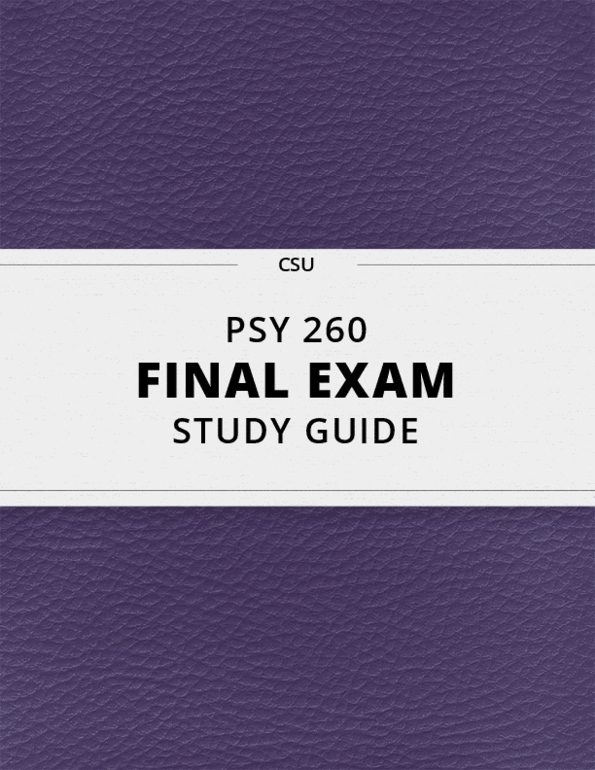 PSY 260- Final Exam Guide - Comprehensive Notes For The Exam ( 79 Pages ...