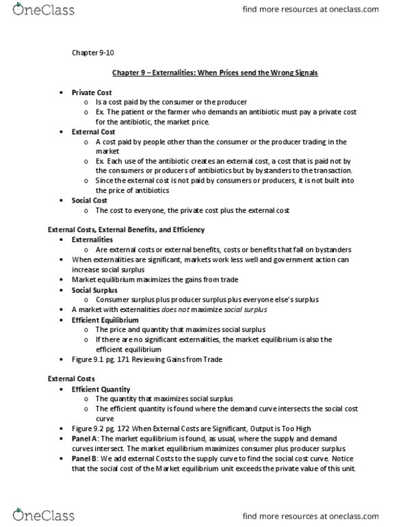 ECON-2000 Lecture Notes - Lecture 9: Coase Theorem, Social Cost, Fixed Cost thumbnail