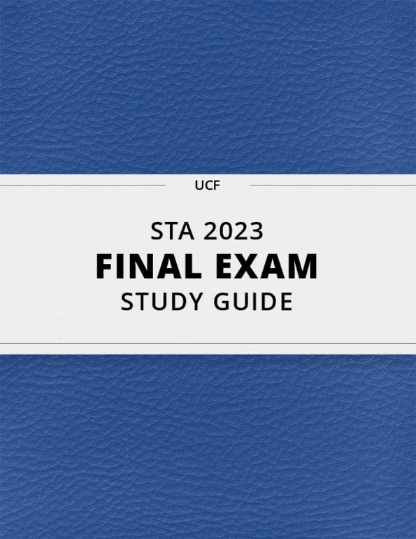 STA 2023 Final Exam Guide Comprehensive Notes for the exam ( 40