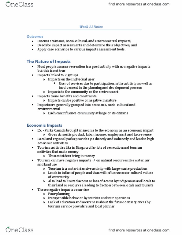 EDRD 3500 Lecture Notes - Lecture 11: Eof, Parks Canada, Tokenism thumbnail