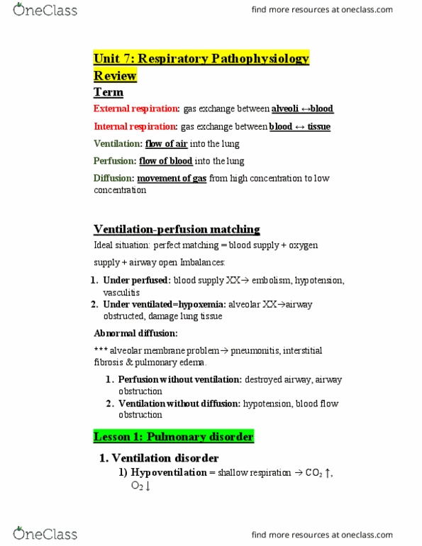 NURS113 Lecture Notes - Lecture 7: Large-Cell Lung Carcinoma, Cough, Iatrogenesis thumbnail