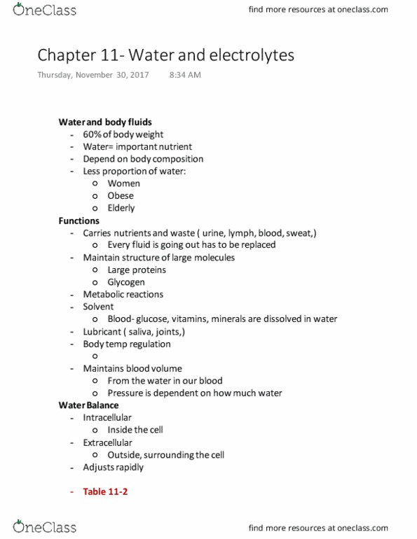 Foods and Nutrition 1030E Lecture Notes - Lecture 11: Caffeine, Glycogen, Hypokalemia thumbnail
