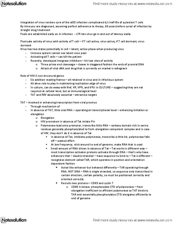 MGY378H1 Lecture Notes - Cyclin-Dependent Kinase 9, Vpu Protein, Vpr thumbnail