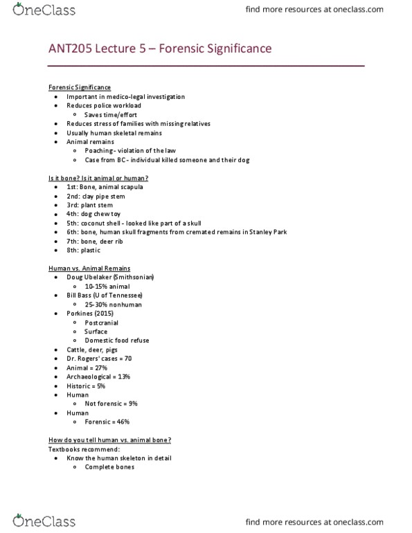 ANT205H5 Lecture Notes - Lecture 5: Metacarpal Bones, Anointing, Body Snatching thumbnail