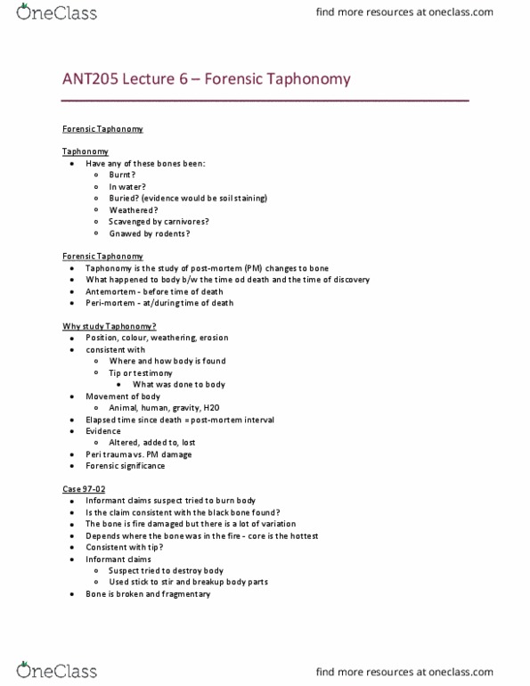 ANT205H5 Lecture Notes - Lecture 6: Axial Skeleton, Pickup Truck, Road Rash thumbnail