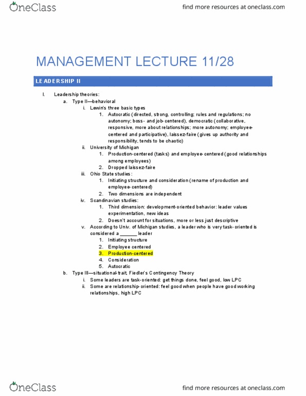 B A 350 Lecture Notes - Lecture 20: Social Skills, Glass Ceiling, Scandinavian Studies thumbnail