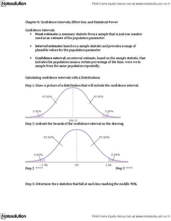 PSYC 1010 Lecture Notes - Confidence Interval, Interval Estimation, Null Hypothesis thumbnail