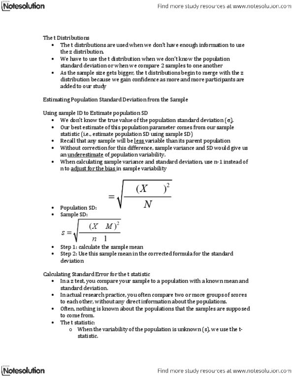 PSYC 1010 Lecture Notes - Variance, Standard Deviation, Statistic thumbnail