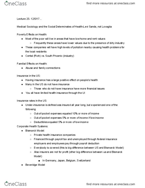 SOC 1010 Lecture Notes - Lecture 25: Beveridge Report thumbnail