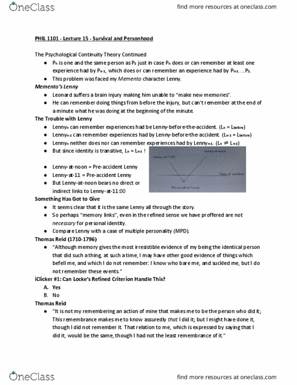 PHIL 1101 Lecture Notes - Lecture 15: Great Ape Project, Central Nervous System, Dennis Amiss thumbnail