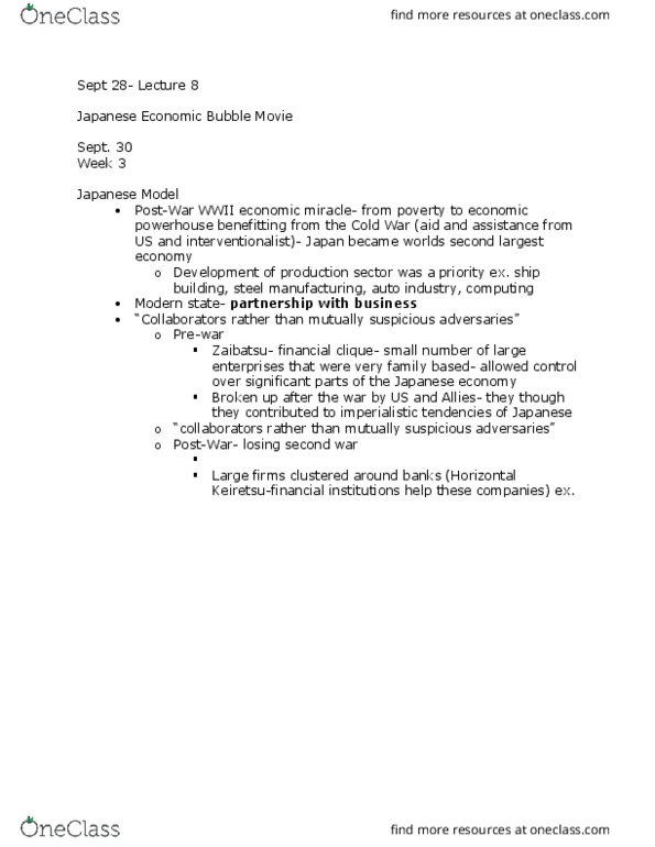 POLS 3470 Lecture Notes - Lecture 8: General Agreement On Tariffs And Trade, Ministry Of International Trade And Industry, World Trade Organization thumbnail