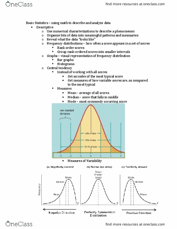 PSYC 1010 Lecture Notes - Lecture 3: Null Hypothesis, Frequency Distribution, Statistical Significance thumbnail