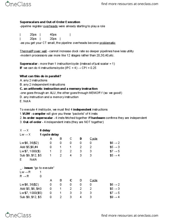 CSE 141 Lecture Notes - Lecture 16: Itanium, Interrupt, Superscalar Processor thumbnail