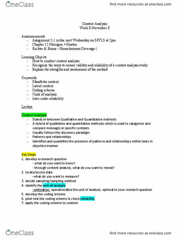 CS235 Lecture Notes - Lecture 8: Inter-Rater Reliability, Institute For Operations Research And The Management Sciences, Longitudinal Study thumbnail