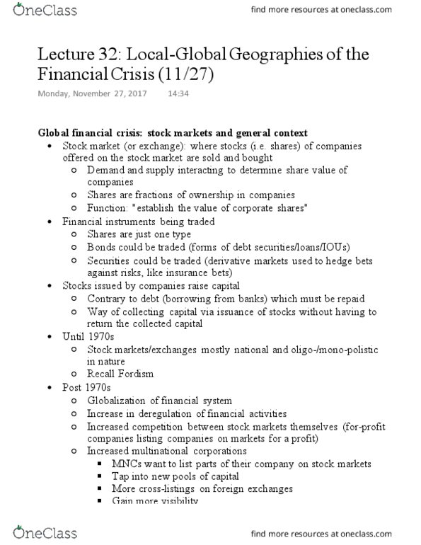 GEOG 216 Lecture Notes - Lecture 32: Predatory Lending, Negative Equity, Subprime Lending thumbnail