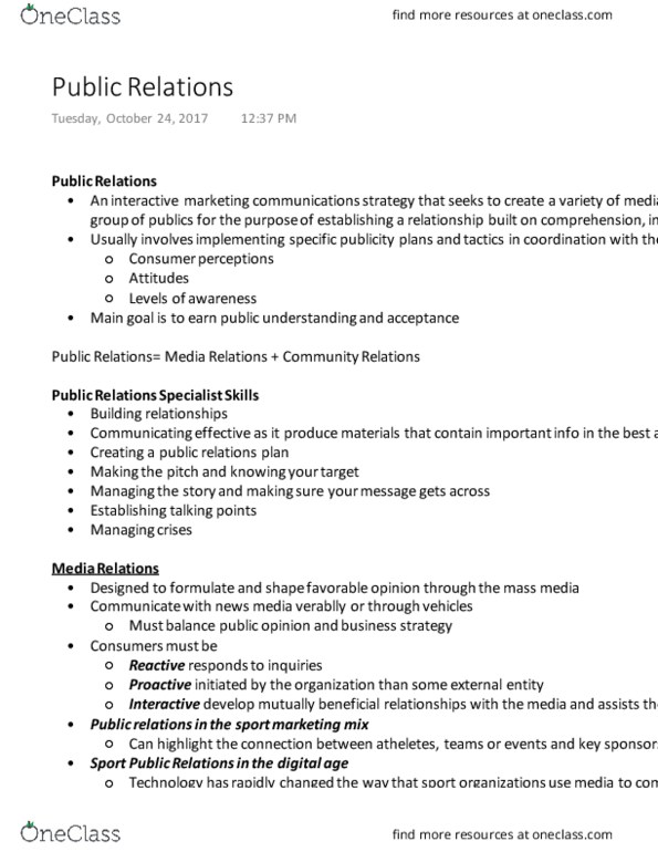 MKT 828 Lecture Notes - Lecture 13: Marketing Mix thumbnail