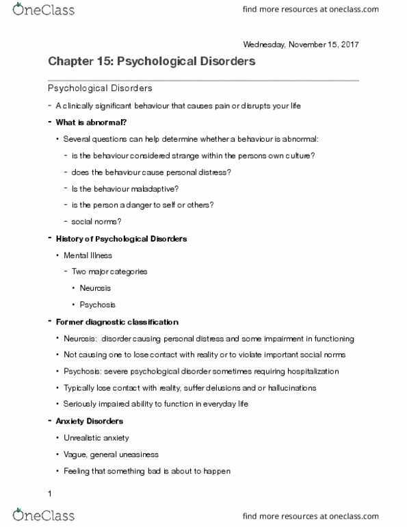 PS101 Chapter Notes - Chapter 15: Caudate Nucleus, Genetic Predisposition, Cingulate Cortex thumbnail
