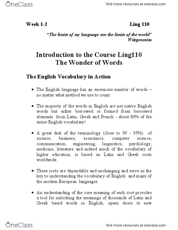 LING 110 Lecture Notes - Lecture 1: Language Change, Indo-European Languages, Vocal Folds thumbnail