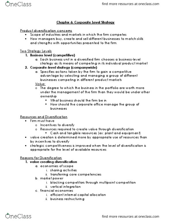 MGCR 423 Lecture Notes - Lecture 6: Vertical Integration, Market Power thumbnail