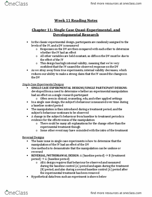 PSYB01H3 Chapter Notes - Chapter 11: Eval, Confounding, Observational Techniques thumbnail