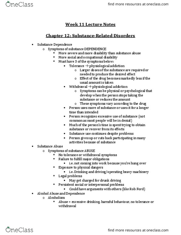 PSYB32H3 Lecture Notes - Lecture 11: Dextroamphetamine, Panic Attack, Reuptake thumbnail