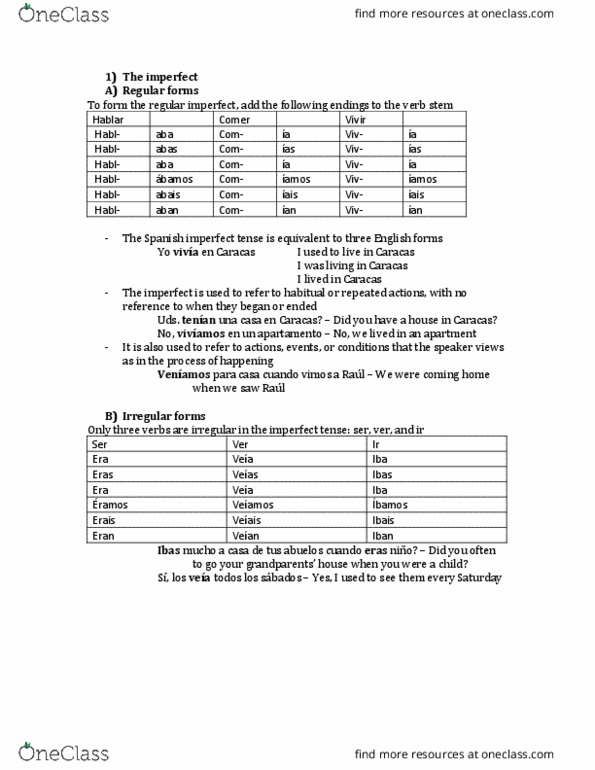 SPA100Y5 Lecture Notes - Lecture 10: Ibas Of Edessa, Spanish Verbs, Eran thumbnail