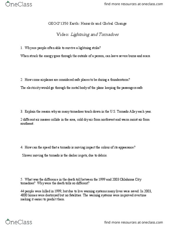 GEOG 1350 Lecture Notes - Lecture 2: Lightning, Thunderstorm thumbnail