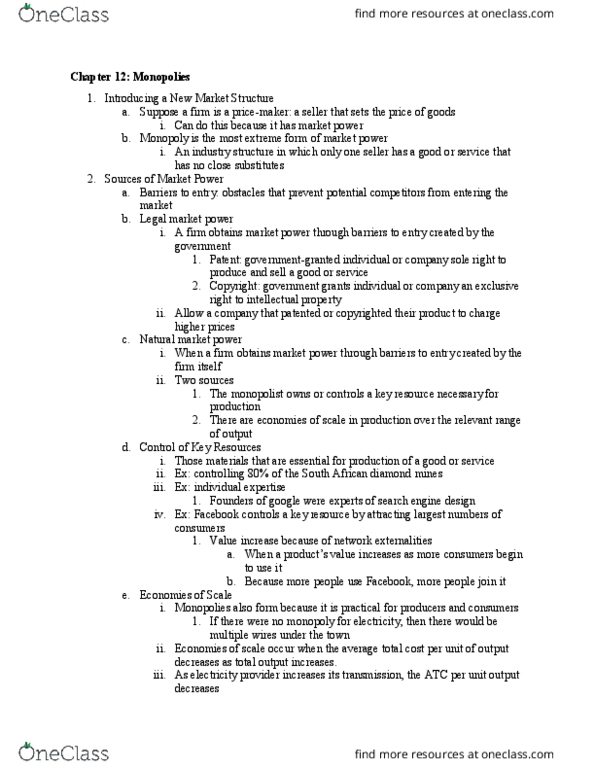 ECO 211 Chapter Notes - Chapter 12: Deadweight Loss, Loratadine, Demand Curve thumbnail