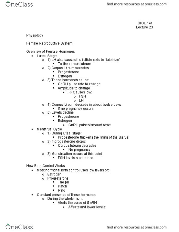 HD FS 414 Lecture Notes - Lecture 23: Cervical Cancer, Acne Vulgaris, Reproductive System thumbnail