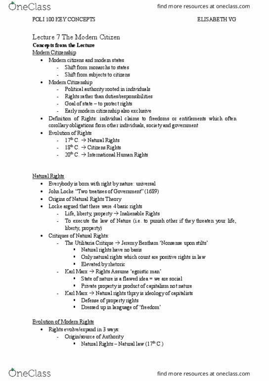 POLI 100 Lecture Notes - Lecture 7: Deliberative Democracy, Deliberative Opinion Poll, Majoritarianism thumbnail