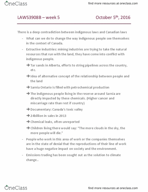 LAWS 3908 Lecture Notes - Lecture 5: Institute For Operations Research And The Management Sciences, Petrochemical Industry, Oil Sands thumbnail