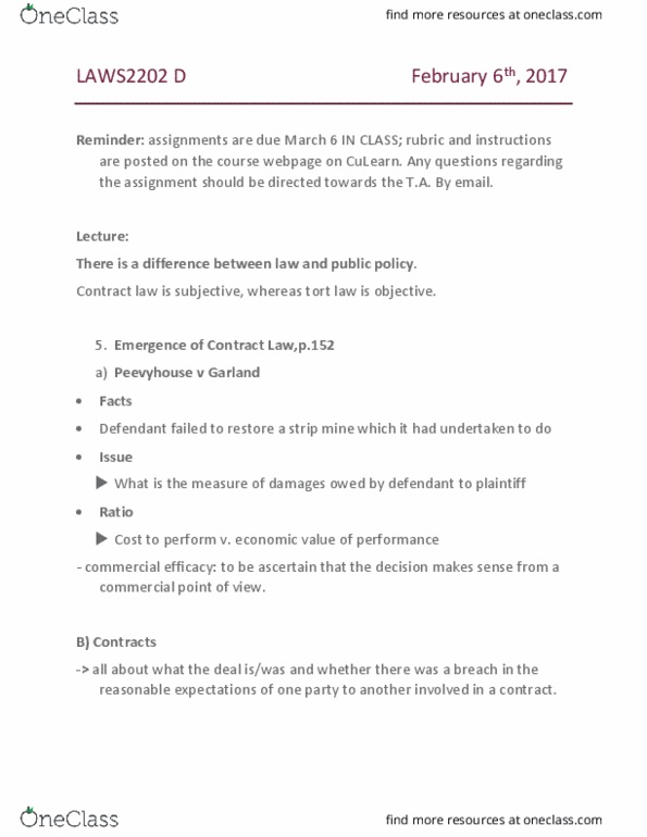 LAWS 2202 Lecture Notes - Lecture 4: Oral Contract, Surrogacy thumbnail