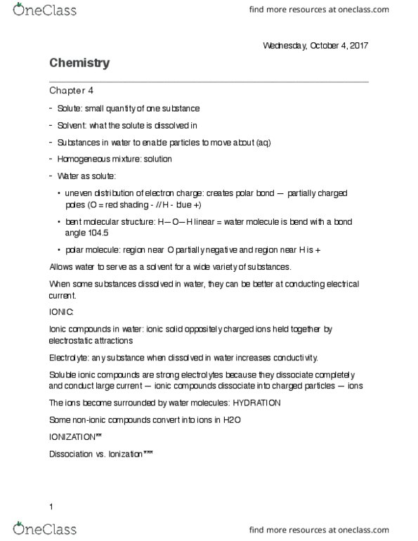 CHEM-UA 125 Chapter Notes - Chapter 4: Sodium Nitrate, Stoichiometry, Dont thumbnail